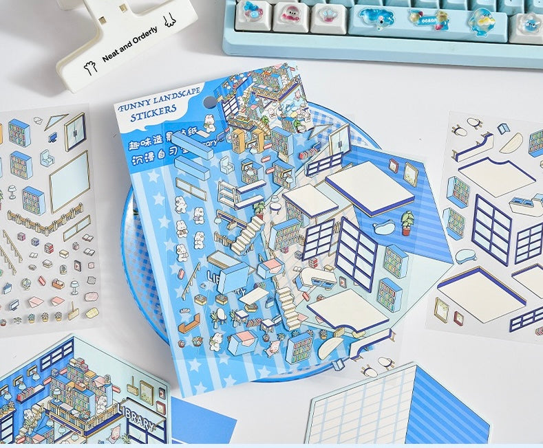 【Study Room】Little Dream Rooms Series - 3D Scene Stickers